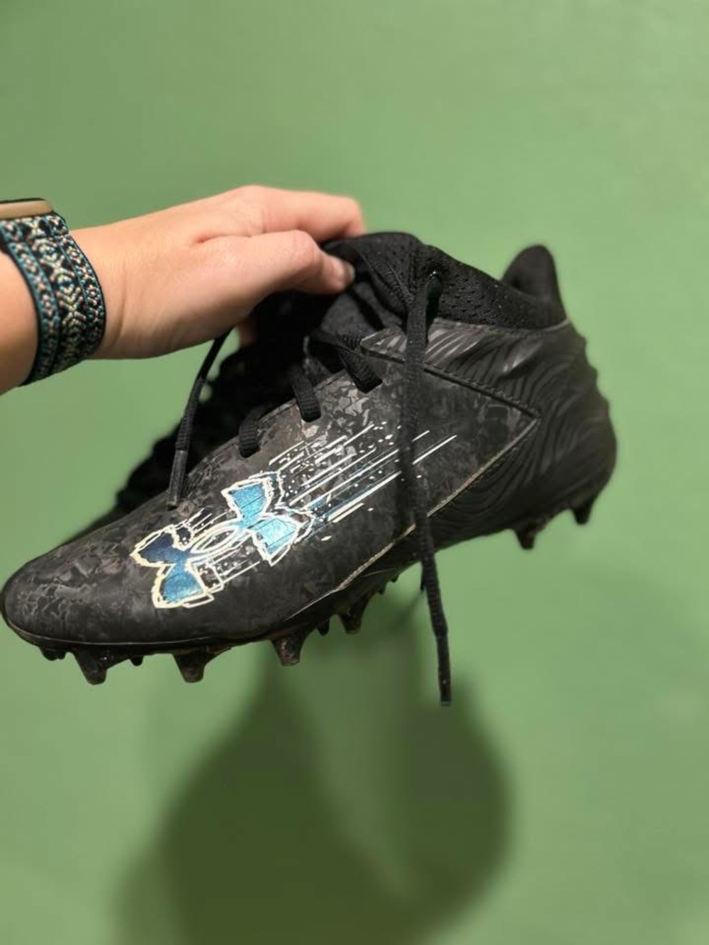 Under Armour Kids Black Sneakers with Blue Logo